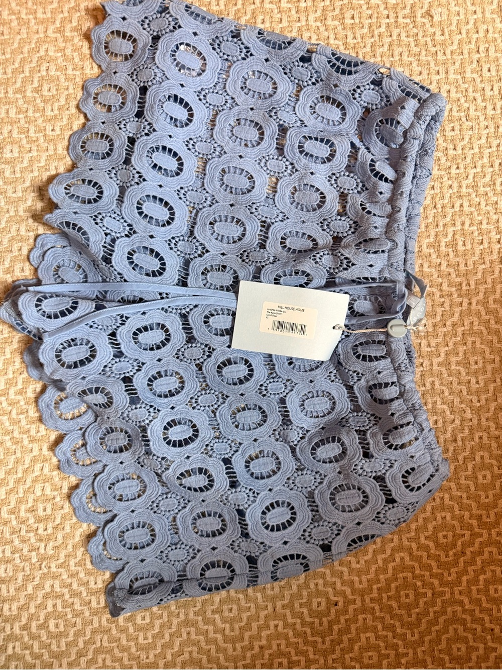 Hill House Women Shorts in Dusty Blue Lace